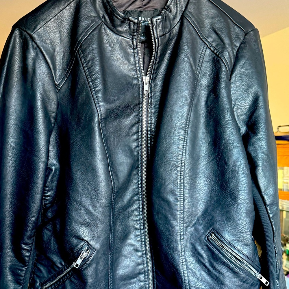 Torrid Black Leather Quilted Motorcycle Jacket